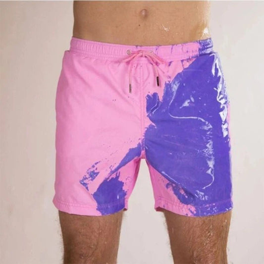 Color-changing Beach Shorts Men Quick Dry Swimwear Beach Pants Warm Color Discoloration Shorts Swimming Surfing Board Shorts - Chrissy's Eye