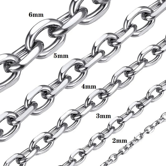 1.5mm 2mm 3mm 4mm 5mm 6mm Wide Stainless Steel O Chain For Men Women Rolo Necklace for Pendant Gold/Silver/Black Color by Chrissy's Eye (1-5mm-2mm-3mm-4mm-5mm-6mm-wide-stainless-steel-o-chain-for-men-women-rolo-necklace-for-pendant-gold-silver-black-color)