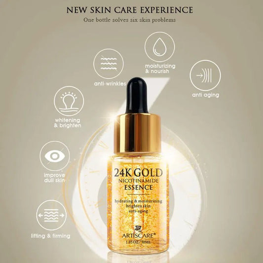 ARTISCARE Gold Niacinamide Face Essence 30mL for Dry Skin Moisturizing Hyaluronic Acid Serum - Chrissy's Eye