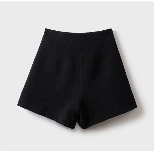 Women's Zipper A-line Shorts - Skirt Solid High Waist Button A-line - Chrissy's Eye