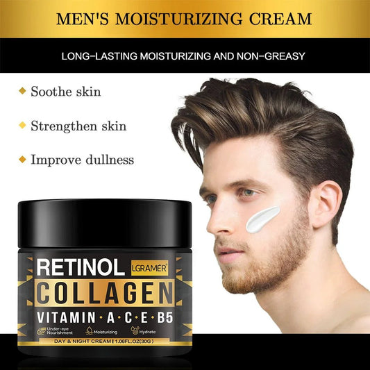 Men's Retinol Collagen Face Cream Skincare Moisturizing Brightening Hydrating Smooth Wrinkles Firming Facial Men Skin Care - Chrissy's Eye