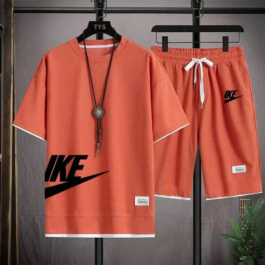 Fashionable, casual and trendy men's sportswear set, short-sleeved T-shirt and outdoor summer sports shorts set, new size M-3XL - Chrissy's Eye