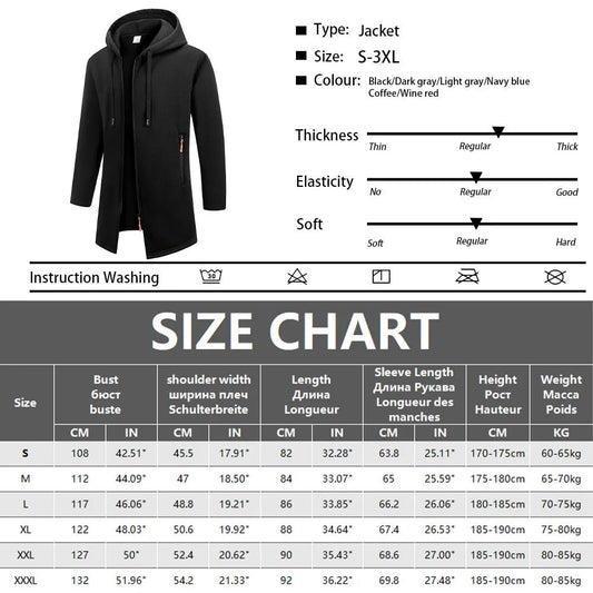 New Streetwear Men's Long Sleeve Sweatshirts for Men Zipper Hooded Oversize Winter Warm Jacket Coat Outdoor Tracksuit Men - Chrissy's Eye