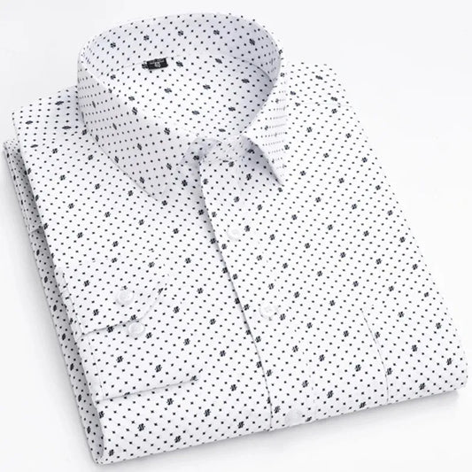 Men's Long Sleeve Shirt High-quality Fashion Casual Print Plaid Stripe Single Pocket - Chrissy's Eye