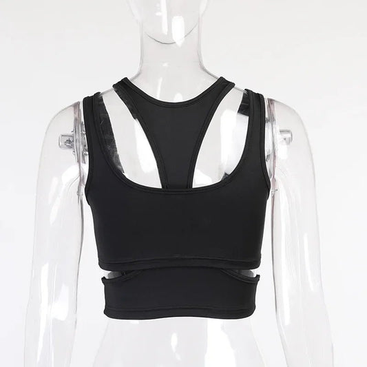Sexy Tank Top Wrap Chest Hollow Out Halter Crop Tops Women Sleeveless Cropped Vest Camisole Tube Top Female - Chrissy's Eye
