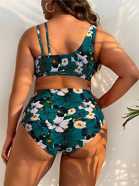 L-5XL Plus Size High Waist Bikini Women's Push Up Large Size 3XL 4XL Swimsuit Summer Mujer Tummy Control Swimwear Bikini Sets - Chrissy's Eye