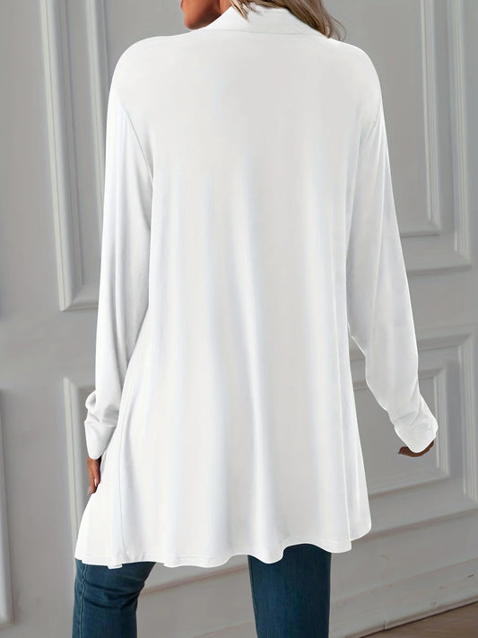 Europe and the United States plus size women's autumn new solid color long sleeve cardigan coat long coat women - Chrissy's Eye