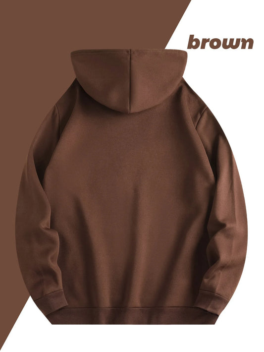 Men's top men's long sleeved round neck loose plus size autumn and winter hooded sweatshirt T-shirt top - Chrissy's Eye