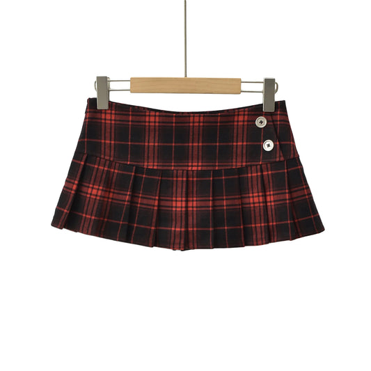 Summer Mini skirts for woman vintage korean fashion plaid skirts for women y2k skirts pleated red plaid skirts preppy style - Chrissy's Eye