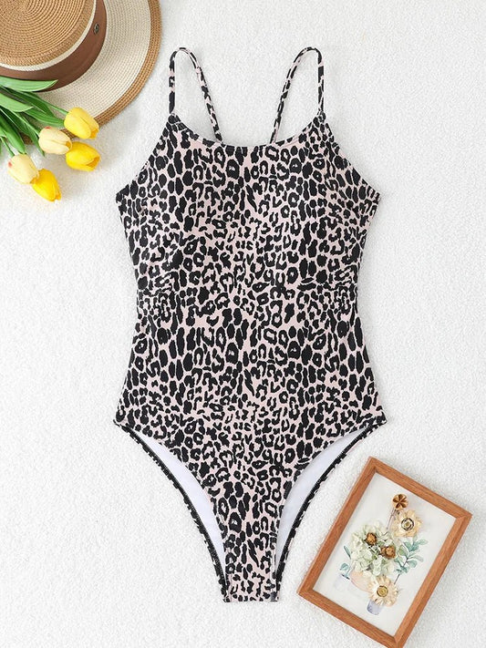 Sexy Leopard Women's Swimsuit One Piece Swimwear 2026 Bathing Suits Woman Bandeau High Leg Bodysuit Female Beachwear Monokini - Chrissy's Eye