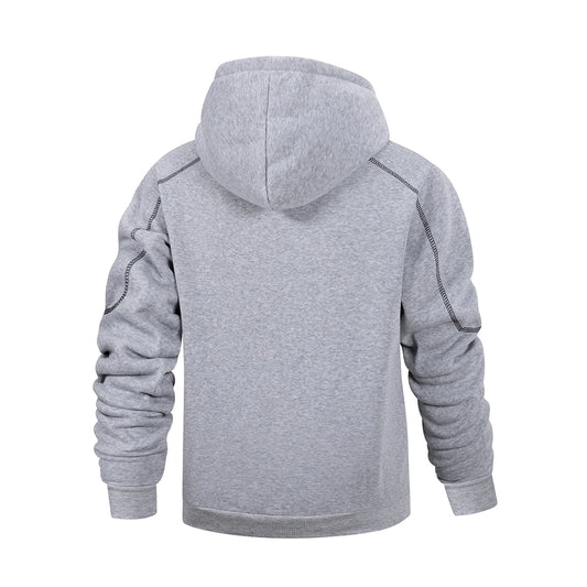 Men's Casual Sports Zipper Hoodie Coat Solid Color Cardigan Sweatshirt for Men Clothing Sportswear Slim Fit Casual Jacket - Chrissy's Eye