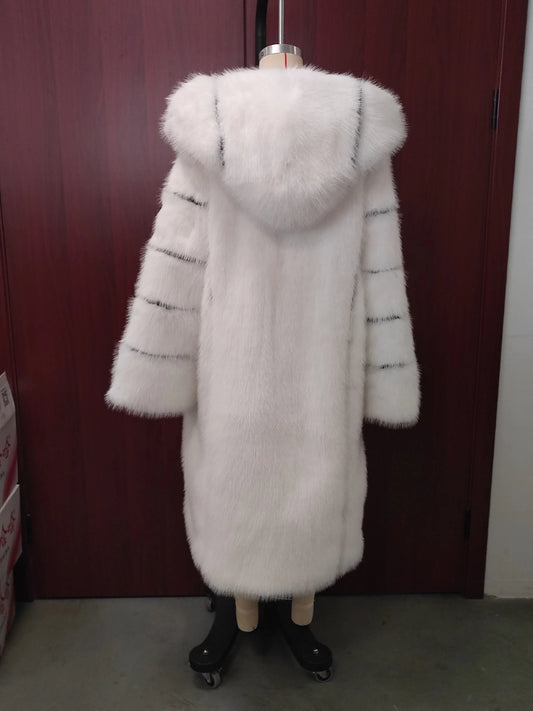 2025 Winter Women Faux Fur Jacket Coat Solid White Long Sleeve Thick Warm Overcoat Outwear Fluffy Coat For Women - Chrissy's Eye