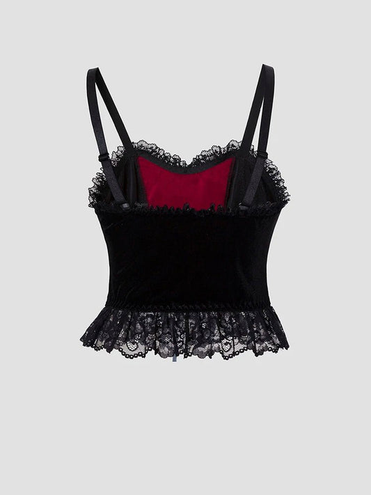Y2K Gothic Style Sexy Top Fashion Sleeveless Waistcoat Backless Lace T-shirt Women Elegant Retro Underwear Summer Outwear - Chrissy's Eye