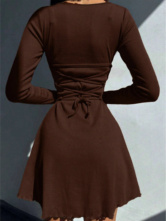 Women's Sexy Club Long Sleeve Mini Bodycon Dress Suitable For Nightclub, Family Party, Vacation, Leisure - Chrissy's Eye