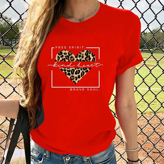 Cotton 100% Love Letters Retro Casual Loose Women's Plus Size T-shirt Summer Harajuku Graphic T Shirts Tops - Chrissy's Eye