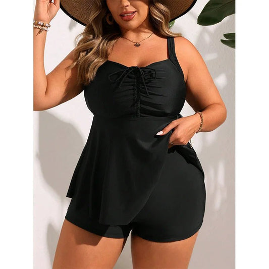 Plus Size Tankini Swimsuits For Women Swimwear Two Piece Swim Top Tummy Control Bathing Suits - Chrissy's Eye