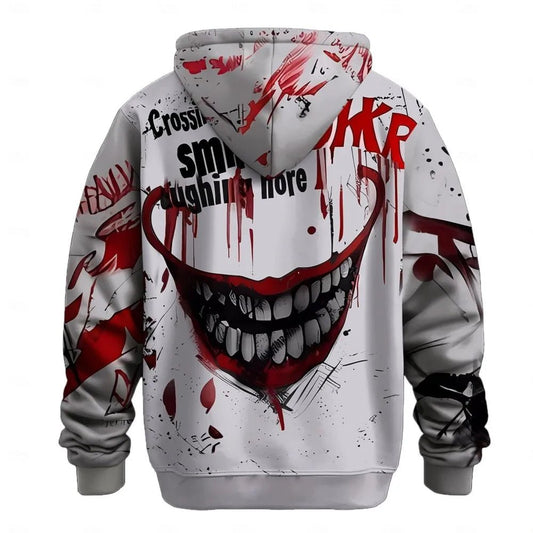 Men's Expression Hoodies Sweatshirt Fashion Long Sleeve Crew Neck 3D Print Party Holiday Streetwear White Drawstring Fall Hoodie - Chrissy's Eye