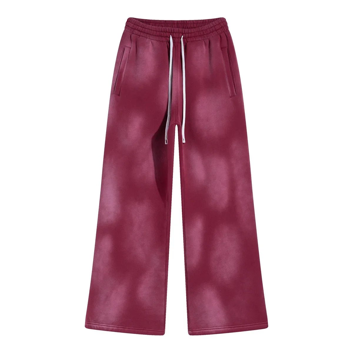 2025 Winter New Fleece Sweatpants Men Splashing Ink Spray Dyeing Wash Distressed Wide Joggers Grinding Edges Baggy Plush Pants - Chrissy's Eye