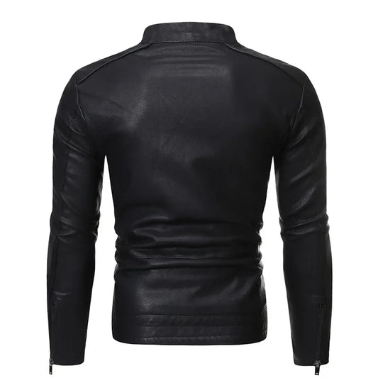 Men's Slim PU Leather Jacket Slim Fit, Casual, Motorcycle Jacket - Chrissy's Eye