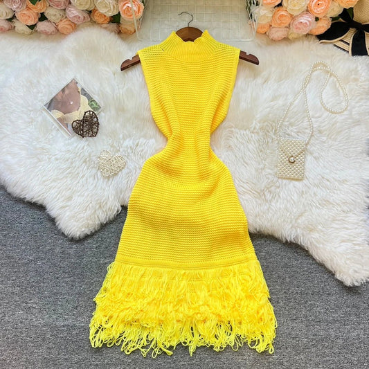 YuooMuoo Women Dress 2026 New Summer Fashion Sexy Openwork Stitching Sleeveless Bodycon Party Dress Korean Lady Beach Vestidos - Chrissy's Eye