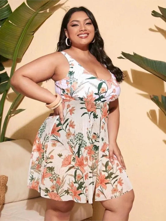 One Piece Plus Size High Waist Bikini Women Push Up Large Size Swimsuit Summer Mujer Big Size Tummy Control Swimwear Bikini Sets - Chrissy's Eye