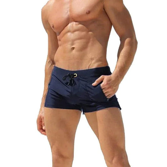 Mens Swim Trunk Swimwear with Zipper Pocket Bathing Suit Swimming Boxer Brief Square Leg Mesh Liner Board Shorts Swimsuits - Chrissy's Eye