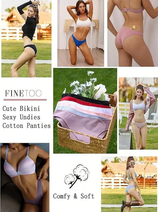 9PCS Women's Solid Color Cotton Panties M-XXL Elastic Underwear Seamless Comfortable Briefs Female Breathable Intimates Lingerie - Chrissy's Eye