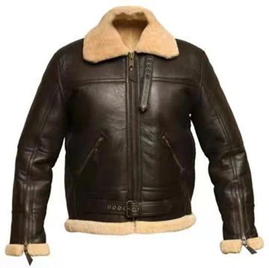 Men's PU Leather Jackets Windproof, Fur Collar, Leather Casual Thicken Lamb Wool Warm - Chrissy's Eye