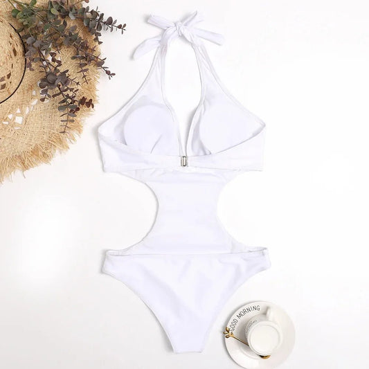2024 Red One Piece Swimsuit Women Swimwear Sexy Chest Padded Slimming Swimming Suit Korean Monokini Bodysuit Beach Bathing Suit - Chrissy's Eye