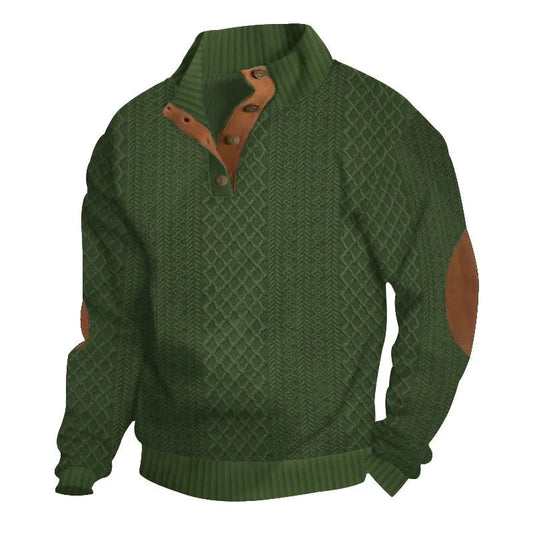 2024 cross-border hot-selling autumn and winter men's casual stand-up collar long-sleeved jacquard knitted pullover sweater - Chrissy's Eye