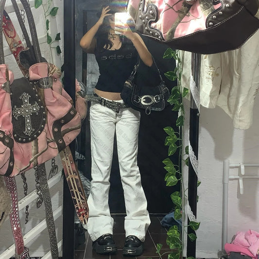 Women's Crop Top With Suspenders - Chrissy's Eye