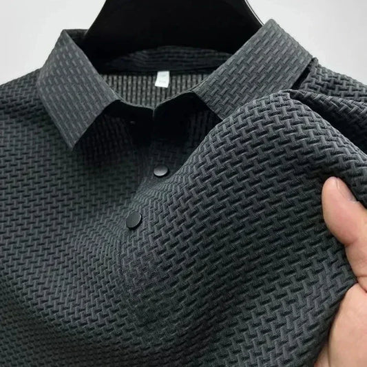 Brand Clothes Summer New Men's Short Sleeve T-shirt Ice Silk Cool and Breathable POLO Shirt Business Casual Sweat-absorbing Top - Chrissy's Eye