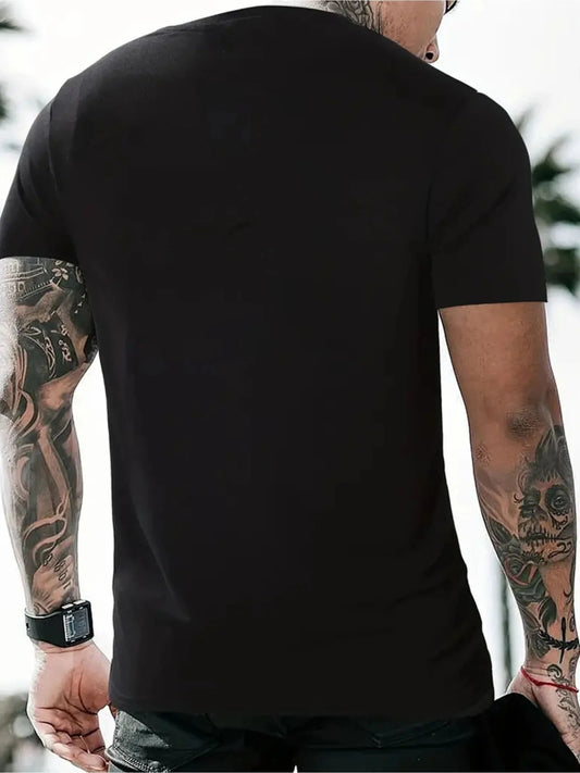 Men's Y2K Vintage Pattern T-Shirt Angel Wings and Lips Design Black Casual Short Sleeve Shirt Summer Essential Street Style - Chrissy's Eye