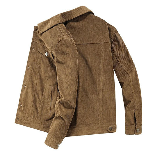 Men's Corduroy Jacket, Slim Fit, Vintage Style, Casual with Zipper - Chrissy's Eye