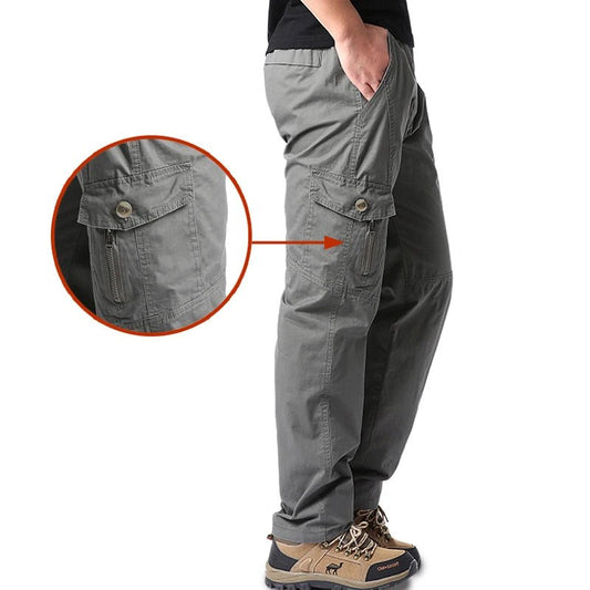 High Quality Men's Cotton Cargo Pants Casual Multiple Pocket Tacitcal Pants Spring Autumn Outdoor Camping Hiking Work Pants - Chrissy's Eye