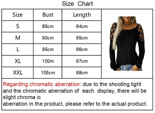 European and AmericanCross Border New Women's Round Neck Hot Diamond Hollow Long Sleeve Top T-shirt - Chrissy's Eye