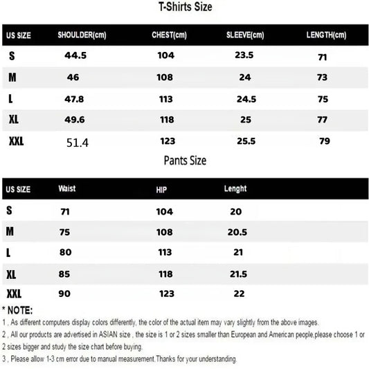 "2025 Men's Breathable sports pattern Printed T-shirt Casual Fashion short-sleeved T-shirt Summer streetwear top Two-piece set. - Chrissy's Eye