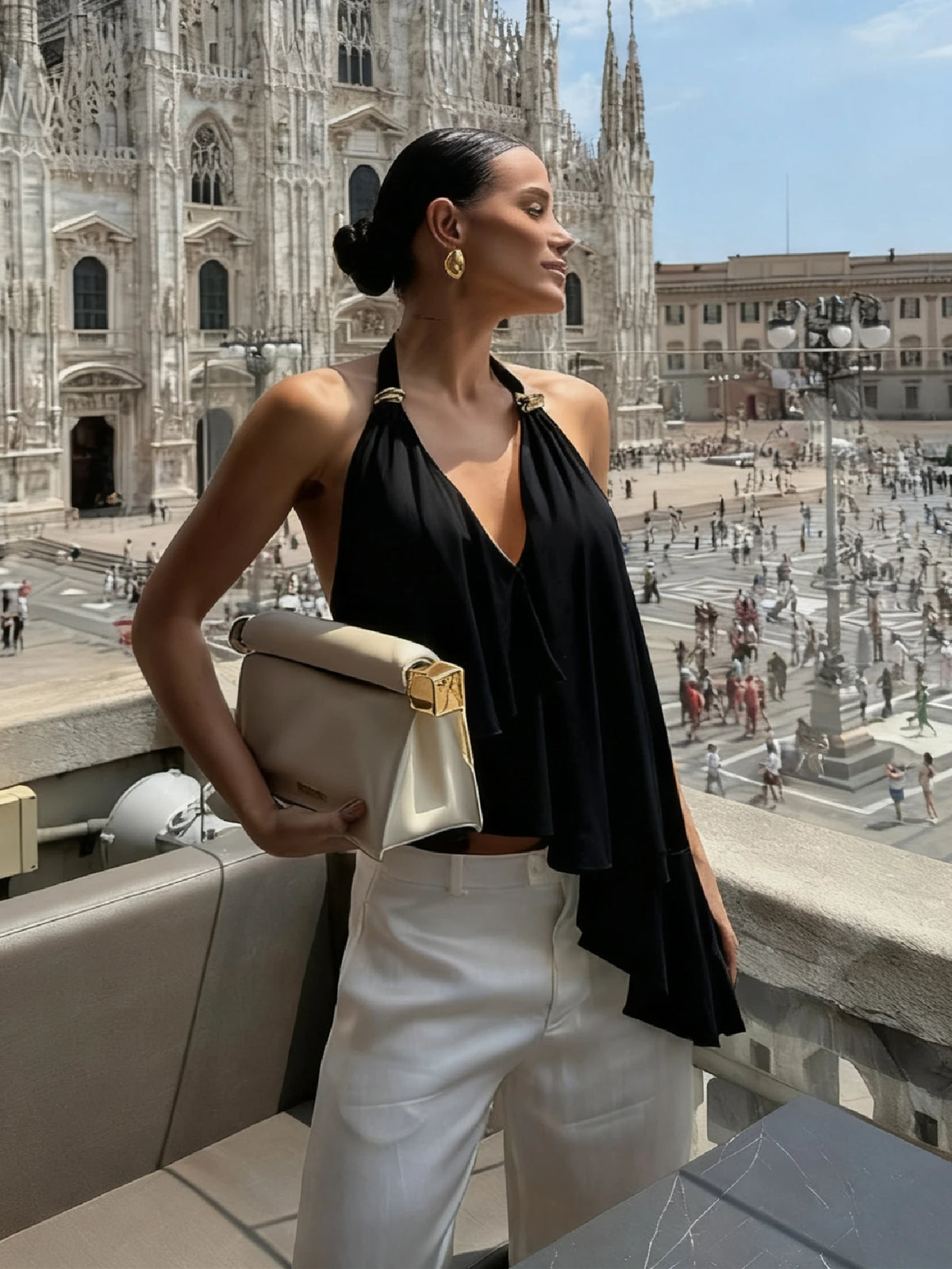 Halter Sleeveless Backless Slim Fit Chiffon Vest Women'S Fashion Sexy Elegant Y2K Top Party Club Street Outfit - Chrissy's Eye