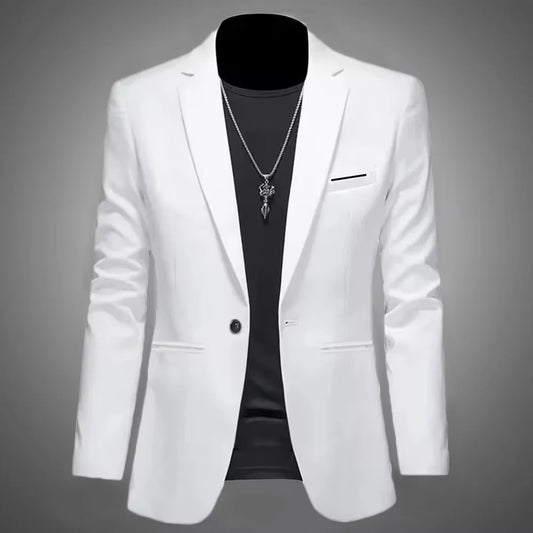 Men's Trendy Leisure Boutique Suit Jacket Autumn Casual Business Slim Fit Non-ironing Single Button Suit Solid Formal Blouse - Chrissy's Eye