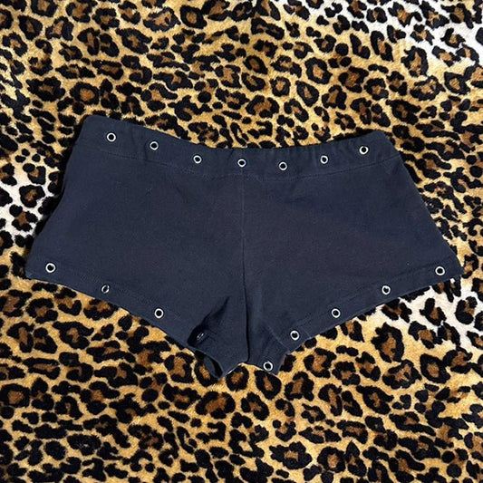 Black casual fashion willow nail print sexy slim fit versatile low waist Gothic hip-hop street men's and women's fashion emo - Chrissy's Eye