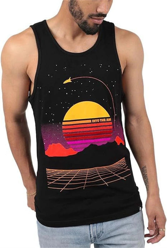 Men's 3D Black Graffiti Tank Quick-dry, Sleeveless, Round-Neck, Plus Size 6XL - Chrissy's Eye