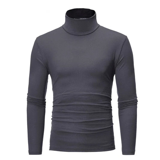 Spring Autumn Thin Men Pullovers Sweaters Turtleneck Knitted Sweater for Men Warm Clothing Male Sweaters Full Black White Tops - Chrissy's Eye