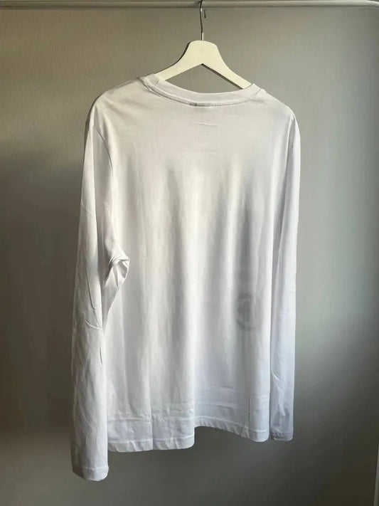 American style simple daily versatile women's white printed long sleeved T-shirt base shirt simple daily versatile - Chrissy's Eye
