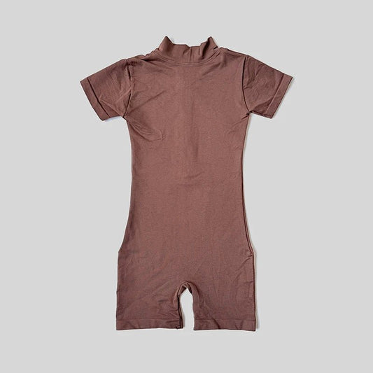 Summer Short Sleeve Zipper Jumpsuit Sports Wear Gym Fitness Sports Bodysuits Women Running Fashion Workout Clothes - Chrissy's Eye