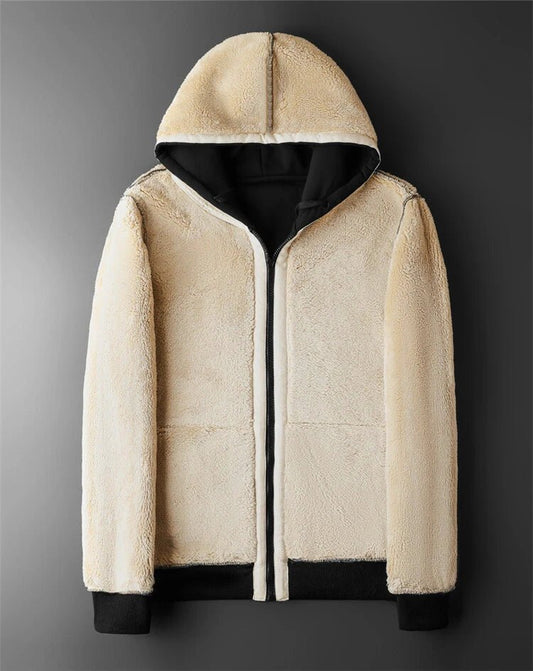 Winter Lambswool Coats Thicken Warm Jackets Long Sleeve Zipper Hoodies Casual Sports Fleece Black Coat Hooded Men Women Jacket - Chrissy's Eye