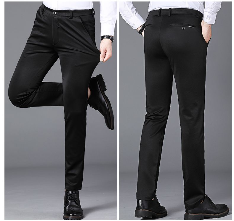 Spring Autumn Mens Business Suit Pants Male Summer Thin Formal Solid Long Dress Straight Baggy Office Trousers Drop Shipping - Chrissy's Eye