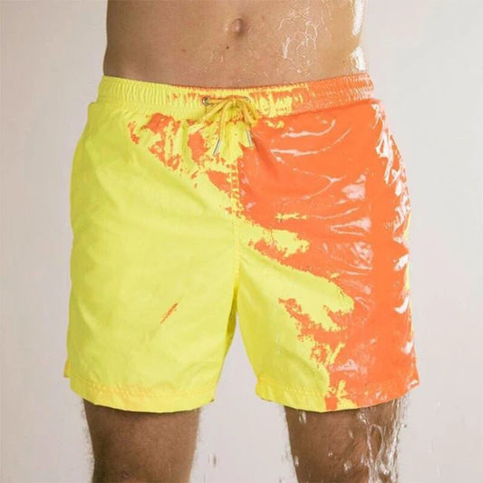 Color-changing Beach Shorts Men Quick Dry Swimwear Beach Pants Warm Color Discoloration Shorts Swimming Surfing Board Shorts - Chrissy's Eye