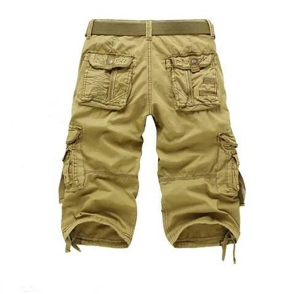 New Summer Casual Shorts Mens Straight Solid Sports Shorts Men Joggers Cargo Shorts Fashion Cotton Knee Length Sweatpants Man - Chrissy's Eye
