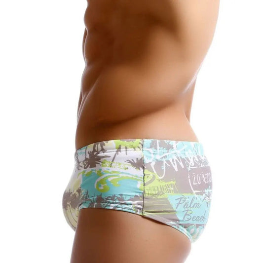 Men Swimwear Traditional Cut Swimsuits Palm Beach Swim Boxer Briefs Bikini Board Shorts Trunks Bathing Suit Panties Surf Sports - Chrissy's Eye