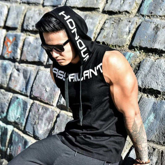 Men Tank Tops Gym Clothing Fitness Sleeveless hoodies Vests Cotton Singlets Men Joggers vest Bodybuilding casual Clothing - Chrissy's Eye